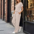 thumbnail image 5 of SUNBS Lounge Sets for Women 2 Piece Summer Henley Sweatsuit Travel Vacation Airport Outfits Pajamas Sets, 5 of 9