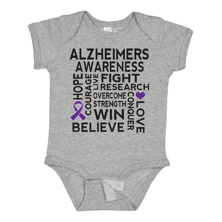 

Inktastic Alzheimers Disease Awareness Month Ribbon Gift Baby Boy or Baby Girl Bodysuit