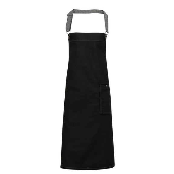 Premier Mens/Womens District Waxed Look Denim Bib Apron
