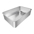 thumbnail image 1 of Caja de arena para gatos, inodoro para gatos, contenedor desmontable de lados altos, acero inoxidable resistente B, 1 of 8