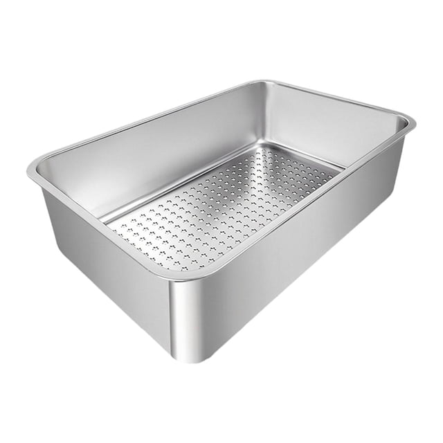 Caja de arena para gatos, inodoro para gatos, contenedor desmontable de lados altos, acero inoxidable resistente B