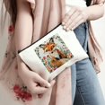 thumbnail image 4 of ZFLMY Flowers Fox Kindness Tote Bag Travel Essentials Ladies Accessories 8 x 7 inches 12 oz Canvas Waterproof Material Linen Zipper Smooth Easy Opening Funny Theme Special Design Perfect Gift White, 4 of 6