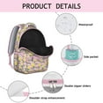 thumbnail image 4 of Pink Hedgehog Rose Pattern Backpack for School,Cute School Bag,Schoolbag with Adjustable Shoulder Straps & Padded Back,15.3"x11"x7.1"., 4 of 6