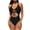 Black, variant on Women's One Piece Swimwear Front Tie Cut Out Slim Bathing Suit Backless High Cut Beach Vacation Swimsuits