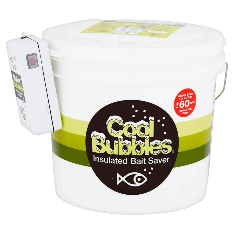 Marine Metal Products' Cool Bubbles 10.5 Qt Insulated Fishing Bait  Container with Quiet Bubbles Pump 