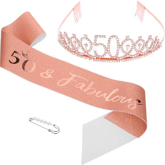 MasteelfCA 1 Set Birthday Sash Tiara with Pin Birthday Party Decorations for Women