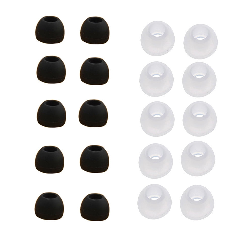 lulshou 10 Pairs Medium Size Clear Silicone Replacement Ear Buds Tips
