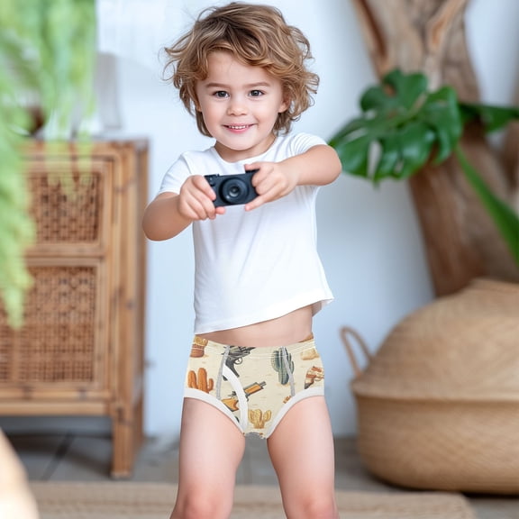 Ckdifva Wild West Hats Cactus Boys Underwear Briefs Cotton Panties Active Stretch Briefs One Pack