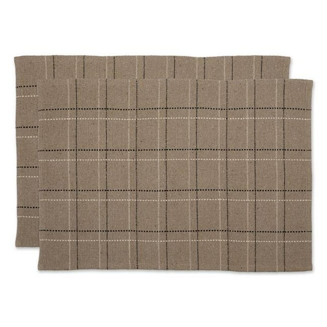 Design Imports CAMZ12734 Tapis en Fil Recyclé, Carreaux Pierre Variés - Ensemble de 2