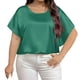 thumbnail image 1 of Camiseta Casual de Cuello Redondo de Color Sólido, Camisetas de Verano de Tamaño Más de las Mujeres para el Uso Diario, 1 of 6