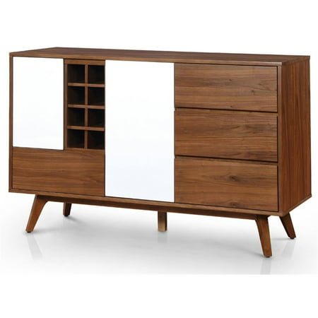 Furniture Of America Ida Wine Rack Buffet In Oak And White