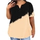 thumbnail image 1 of Camisetas Casuales de las Mujeres Largo Casual Impreso Cuello Redondo Suelto Top, Camiseta de Verano de Manga Corta, 1 of 4