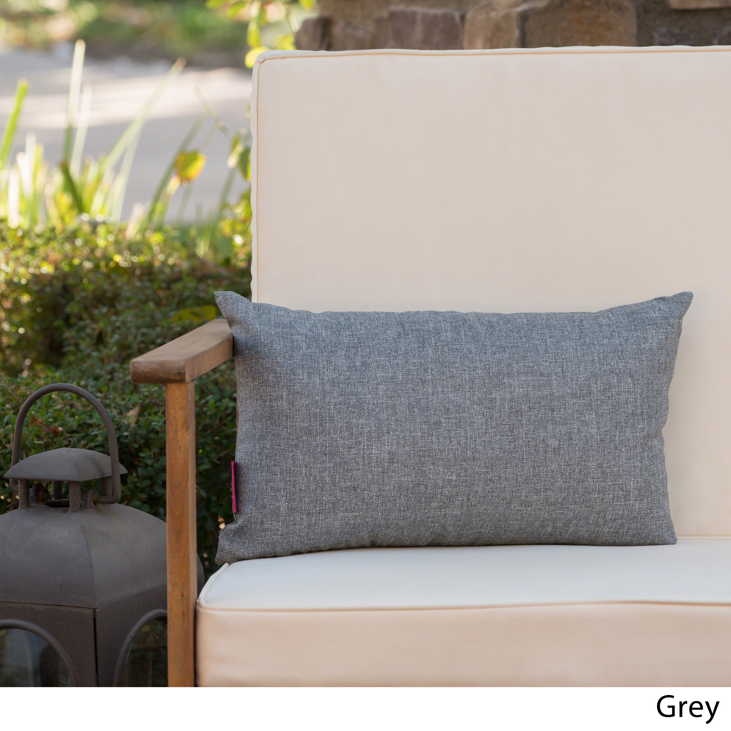 Noble House Coronado 18.5x11.5" Outdoor Fabric Throw Pillow in Gray - image 7 of 11