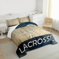 thumbnail image 3 of Homewish Ball Sport Lovers Bedding Comforter Set,Lacrosse Game Twin Comforter Sets,Brown Deepblue Bedding Set For Boys Kids,Ultra Soft Home Decor,2 Pieces, 3 of 8