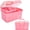 Pink, variant on 11in Mutipurpose Storage Box Organizer with Removable Tray, Portable Small Craft Organizer with Handle, Plastic Clear Tool Box Art Case for Makeup, Sewing, , Hair Accessories ()