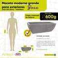 thumbnail image 3 of Maceta moderna para exteriores tipo jardinera 45 cm de largo BOXE color gris stone de Polietileno ultra ligera Artego Japi Hecho en Brasil, 3 of 7