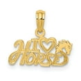 thumbnail image 1 of 14K Yellow Gold Charm Pendant Themed 11.5 mm 16.2 I Heart Horses, 1 of 4