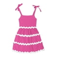 thumbnail image 6 of Miluxas Girl's Sundress Summer Sleeveless Bowknot Strap Smocked Summer Dresses Hot Pink 130(130), 6 of 9