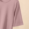 thumbnail image 6 of KyCheLot Womens Plus Size T-Shirts Solid Color Round Neck 1/2 Length Sleeve Tops Summer Beach Vacation T-Shirts, 6 of 7