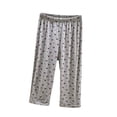 thumbnail image 3 of Bovxnpu Women's Pajama Pants Sleep Lounge Bottoms Cotton Capris Straight Leg Loose Casual Home Wear Pants Sleepwear, 3 of 6