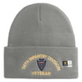 thumbnail image 5 of U.S. Army 36th Infantry Division Logo Embroidered 12 Inch Solid Knit Cuff Long Beanie Made in USA - Dk Ash OSFM, 5 of 5