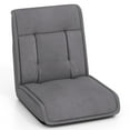 thumbnail image 1 of Gymax Folding Floor Chair Convertible Lazy Sofa Chair with Adjustable Backrest, Gray, 1 of 10