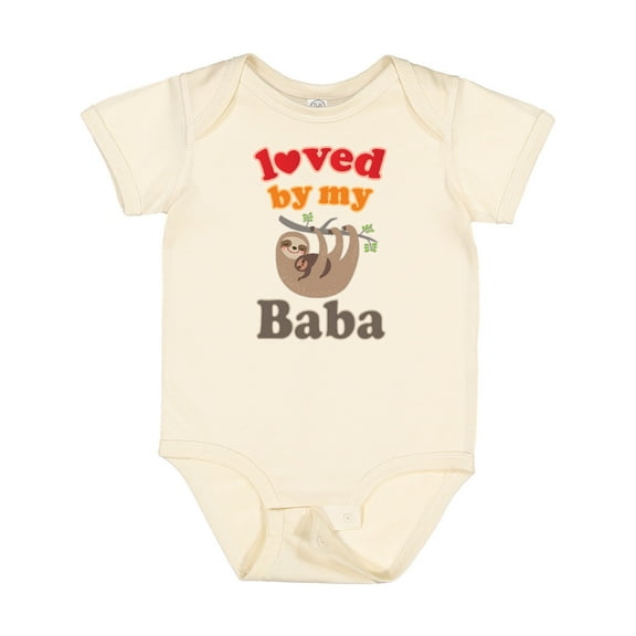 Inktastic Baba Grandma Loves Me Sloth Boys or Girls Baby Bodysuit