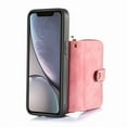 thumbnail image 5 of Wallet Case for iPhone XR, Adjustable Detachable Crossbody Zipper Purse Case with Card Holder & Kickstand, PU Leather Flip Folio Case for iPhone XR, Pink, 5 of 9