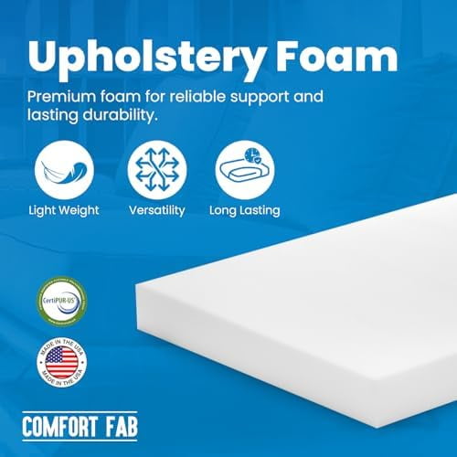High-Density Upholstery Foam - Cut To Your Size | Polyurethane Cushion Foam For Furniture, Outdoor, Boats