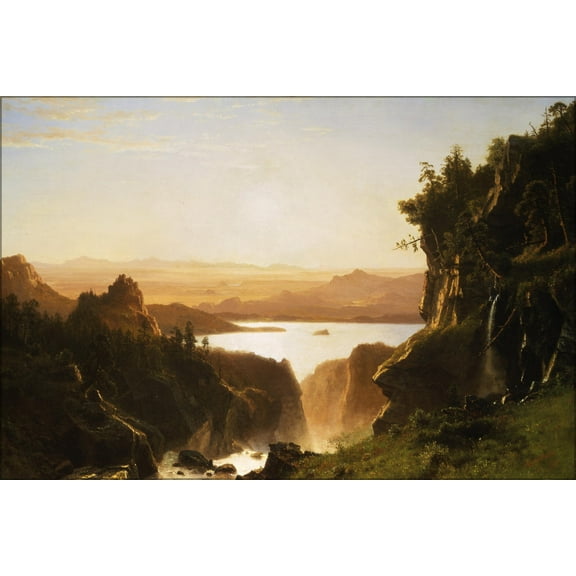 24"x36" Gallery Poster, Island Lake, Wind River Range, Wyoming by albert bierstadt 1861
