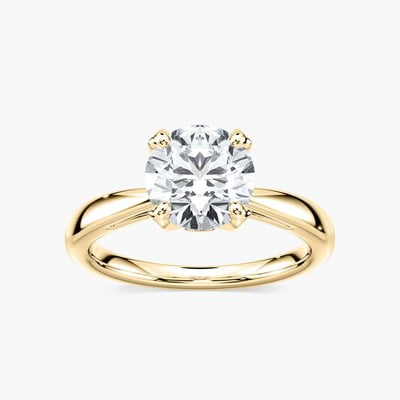 1ct-2.5ct Winter Rose Engagement CVD Lab Grown Diamond Ring in 18K Yellow Gold.