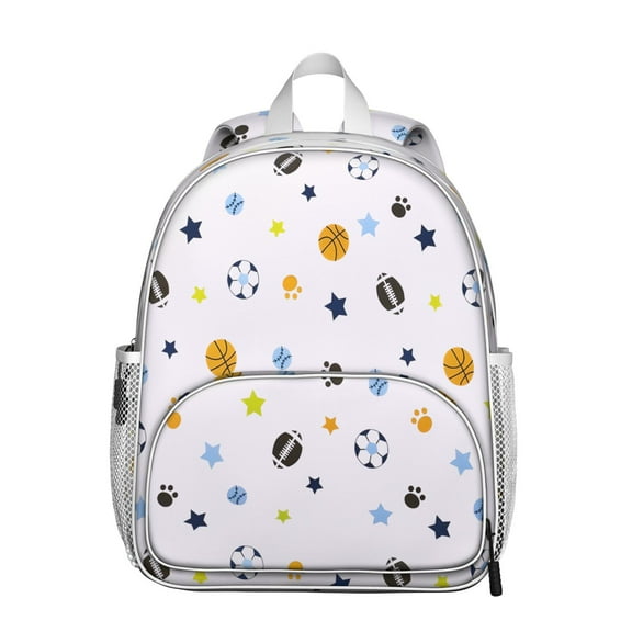 Sports Students Backpack - Softball, Soccer, Volleyball Print, Durable and Lightweight for Students, Teens, and Athletes