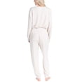 thumbnail image 6 of Ocean Pacific Women's Fuzzy Feelings Pajama Set, Long Sleeve and Jogger Sleep Pants, Beige, S, 6 of 6