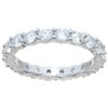 Plutus Brands Sterling Silver High Pollish Round Cut CZ 2.25 TCW 3mm Eternity Wedding Band