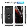 thumbnail image 2 of for Google Pixel 9A Case, Slim Fit Military Grade Drop Tested Dual Layer Shockproof Case with 360 Ring Holder Kickstand Protective Rugged Car Magnetic Non-Slip Phone Case,Black, 2 of 10