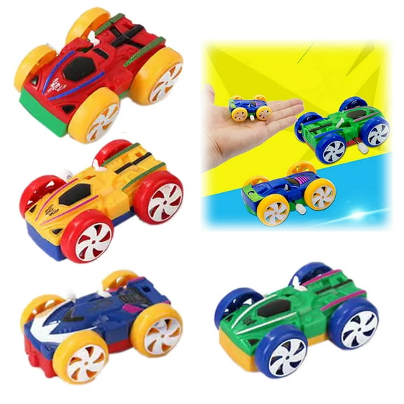 Wind Up Toy Reversible Car，Wind Up Toy Car With Functionality Automatic Flip Mechanism ， Perfect For Indoor And Outdoor Play，Manual Operation，Durable Plastic Construction，No Battery Blue-5.5Cmx3.5Cm