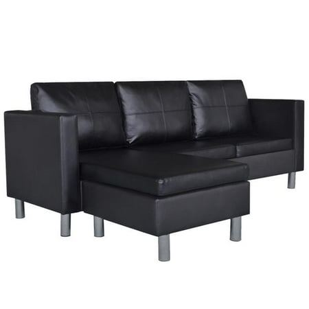 Vidaxl 3 Seater L Shaped Artificial Leather Sectional Sofa Black Vidaxl 3 Seater L Shaped Artificial Leather Sectional Sofa Black