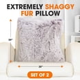 thumbnail image 3 of Cheer Collection Set of 2 18" x 18" Shaggy Long Hair Throw Pillows, 3 of 5