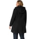 thumbnail image 4 of Gabardide talgrande pamujer elegante abrigo de guisante de invierno de un solo pecho abrigo con capucdesmontable Negro 1X, 4 of 6