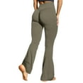thumbnail image 2 of Audhol Flare Leggings for Women Women's Yoga Sweatpants Seamless High Waisted Athletic Flare Leggings Pants Ladies Stretchy Solid Color Bell Bottoms Yoga Pants Women Army Green XL, 2 of 9