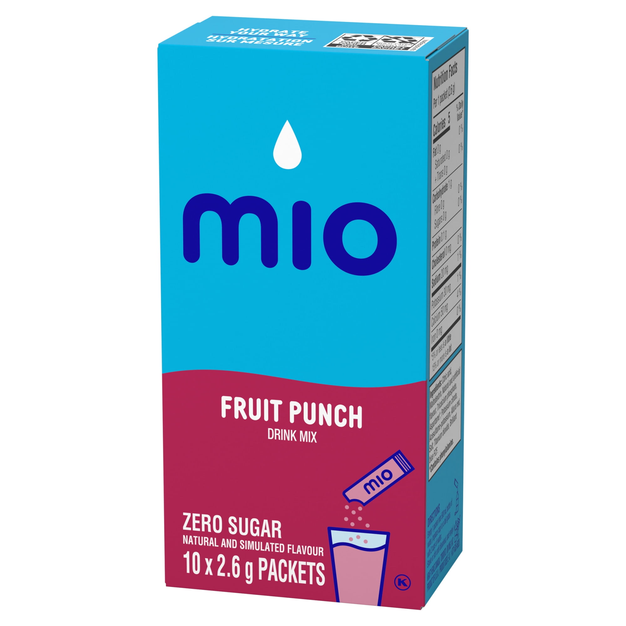 Mélange Pour Boisson En Poudre Punch Aux Fruits, Sachets De 2, 6 G, Boîte De 10 Ct 10pk