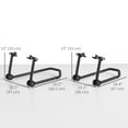 thumbnail image 2 of Black Motorcycle Stand - Universal Lift & Paddock Stand for Front/Rear Tires | 26.2" x 18.5" | Durable Steel Frame | Workshop & Garage Use, 2 of 7