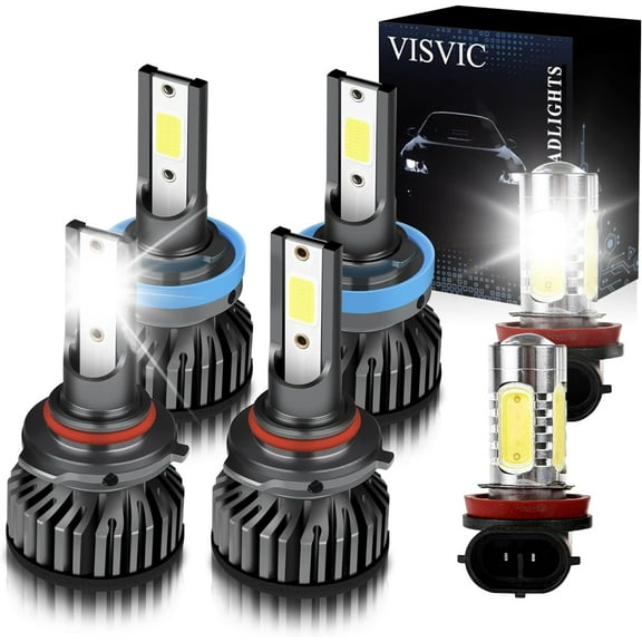 Fit For NISSAN TITAN (2017-2019) LED Headlight Bulbs cabo, HB3/9005 High Beam H11/H9/H8 Low Beam H11 LED Fog Light Replacement Super Bright Conversion Kits, 6000K Cool White, Pack of 6