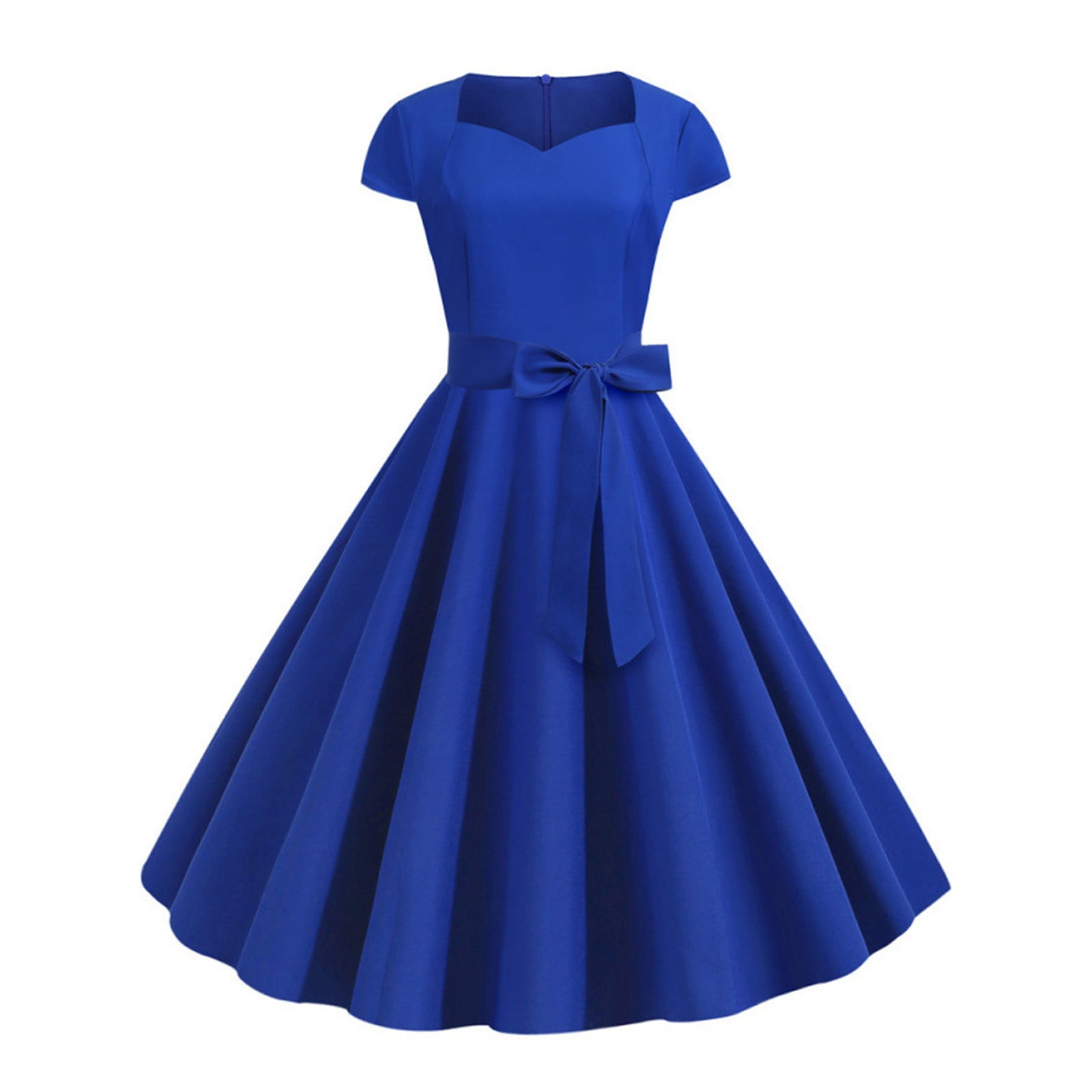 Gewsey Women's Classic Tea Dress Short Sleeve Swing Cocktail Party Dresses with Pockets (Blue GEWSEY Women's Classic Tea Dress Short Sleeve Swing Cocktail Party Dresses  with Pockets (Blue, XXL) - Walmart.com