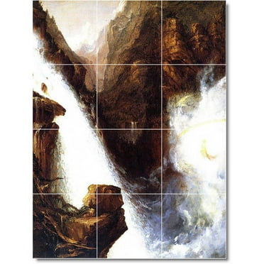 Ceramic Tile Mural-Thomas Cole Landscapes Painting 459. 12.75" w x 17" h using (12) 4.25 x 4.25 ceramic tiles