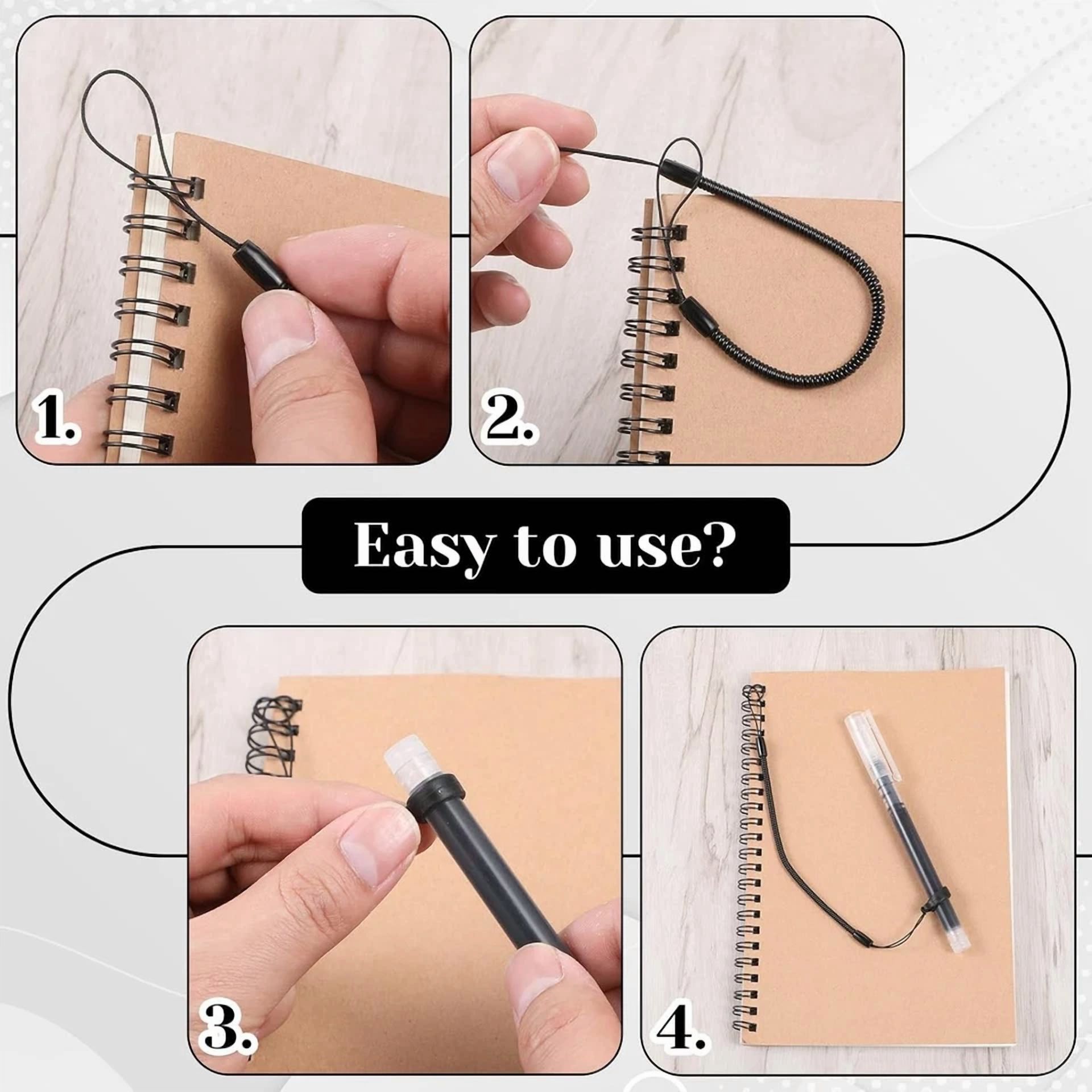 CIRCLE- 10 Pcs Pen Leash, Elastic Retractable Lanyard Tether, Plastic...