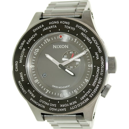 Nixon Men's Passport A379131 Grey Stainless-Steel Swiss Quartz Watch