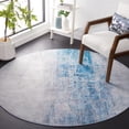 thumbnail image 2 of SAFAVIEH Tacoma Archer Abstract Machine Washable Area Rug, Grey/Blue, 8' x 8' Round, 2 of 8