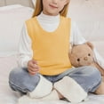 thumbnail image 5 of ZACPNCV Toddler Baby Boys Girls Padded Vest Warm Sleeveless Tank Top Kids Winter Fall Shirts Solid Color Casual Undershirt Yellow 4-5 Years, 5 of 9