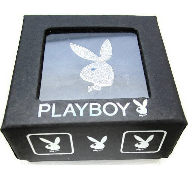 Playboy Bunny Ring, Silver Plated Adjustable Size, Swarovski